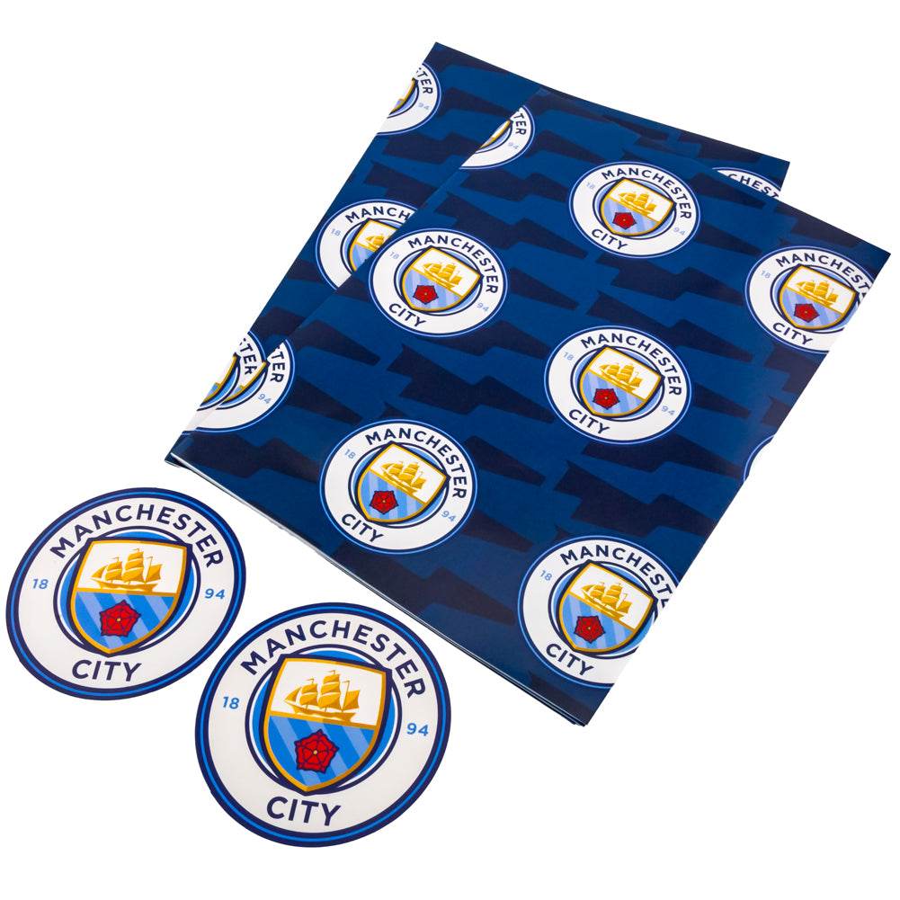 Manchester City FC Text Gift Wrap - Gift Arch