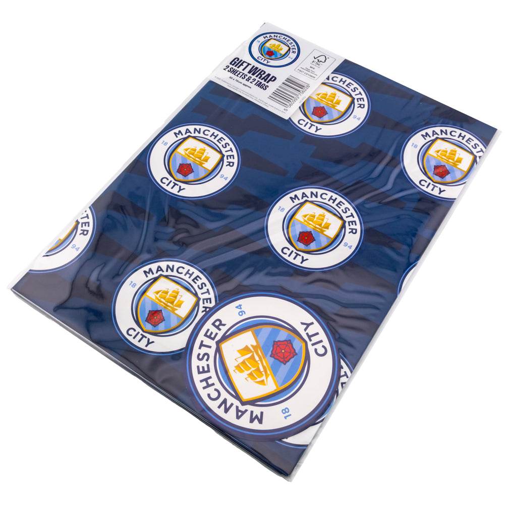 Manchester City FC Text Gift Wrap - Gift Arch