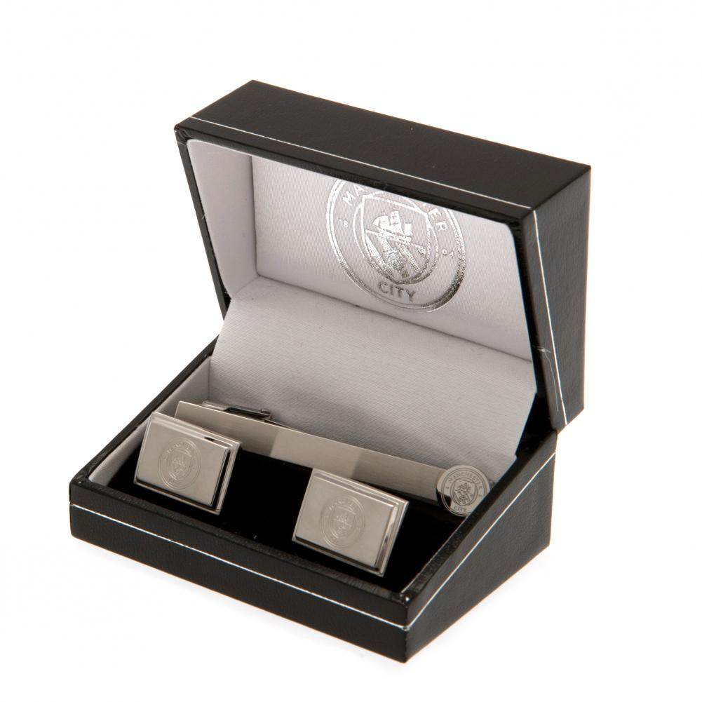 Manchester City FC Tie Slide & Cufflink Set - Gift Arch
