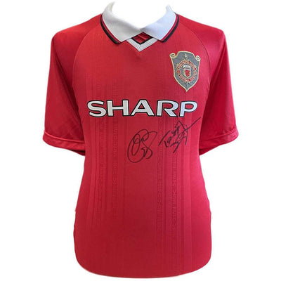 Manchester United FC 1999 Solskjaer & Sheringham Signed Shirt - Gift Arch