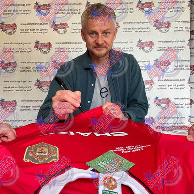 Manchester United FC 1999 Solskjaer & Sheringham Signed Shirt - Gift Arch