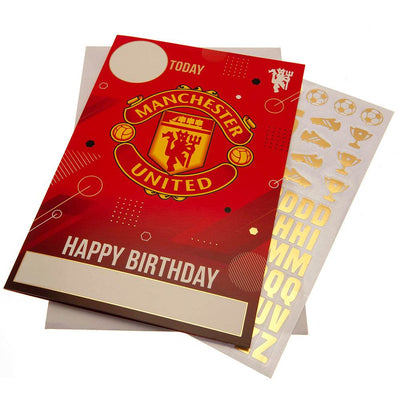Manchester United FC Birthday Card With Stickers - Gift Arch