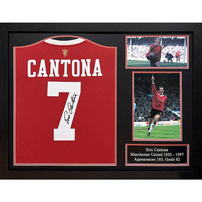 Manchester United FC Cantona Signed Shirt (Framed) - Gift Arch