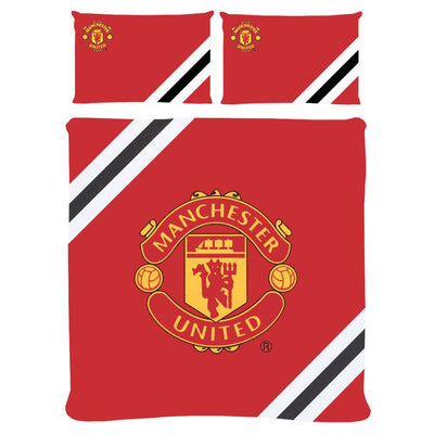 Manchester United FC Core Stripe Double Duvet Set - Gift Arch