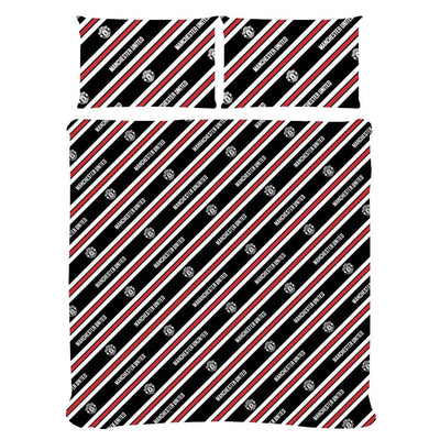 Manchester United FC Core Stripe Double Duvet Set - Gift Arch