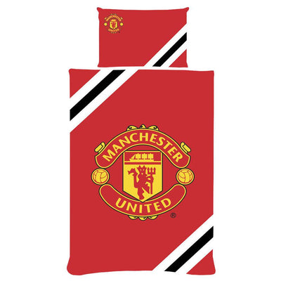 Manchester United FC Core Stripe Single Duvet Set - Gift Arch