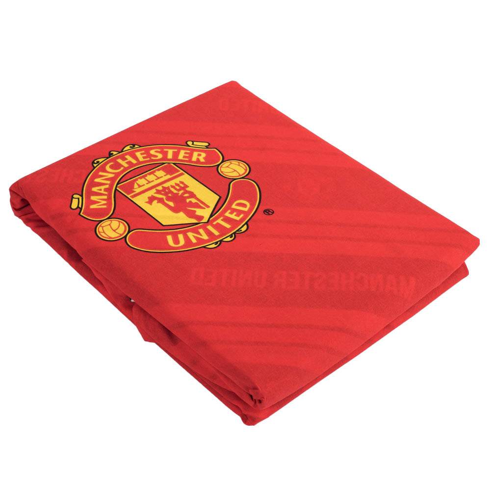 Manchester United FC Core Stripe Single Duvet Set - Gift Arch