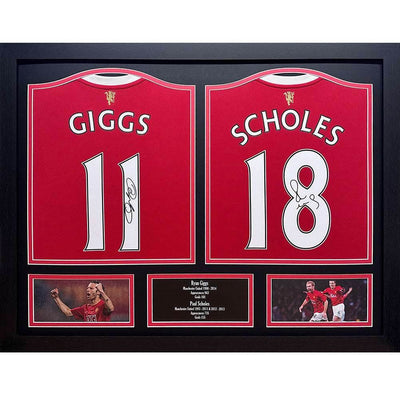 Manchester United FC Giggs & Scholes Signed Shirts (Dual Framed) - Gift Arch