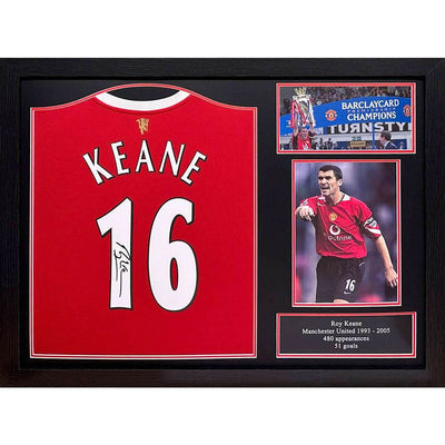 Manchester United FC Keane Signed Shirt (Framed) - Gift Arch