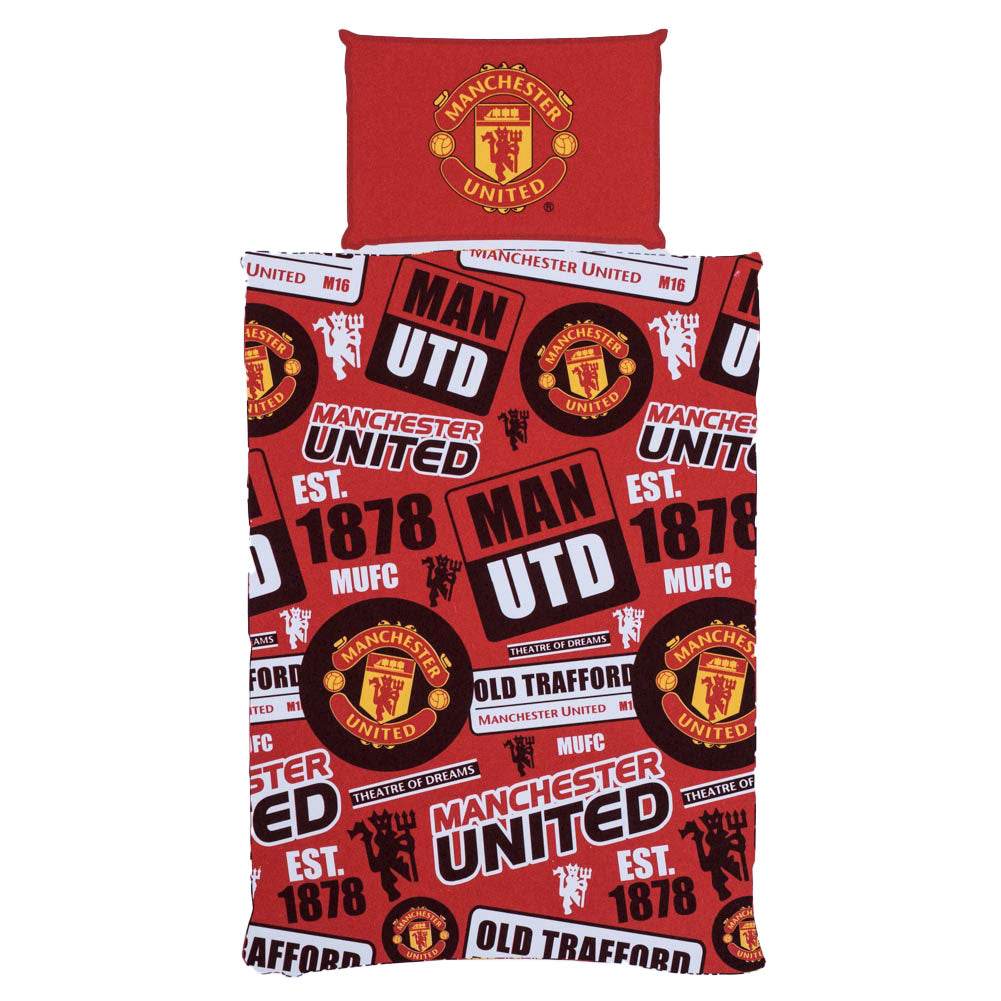 Manchester United FC Patch Single Duvet Set - Gift Arch