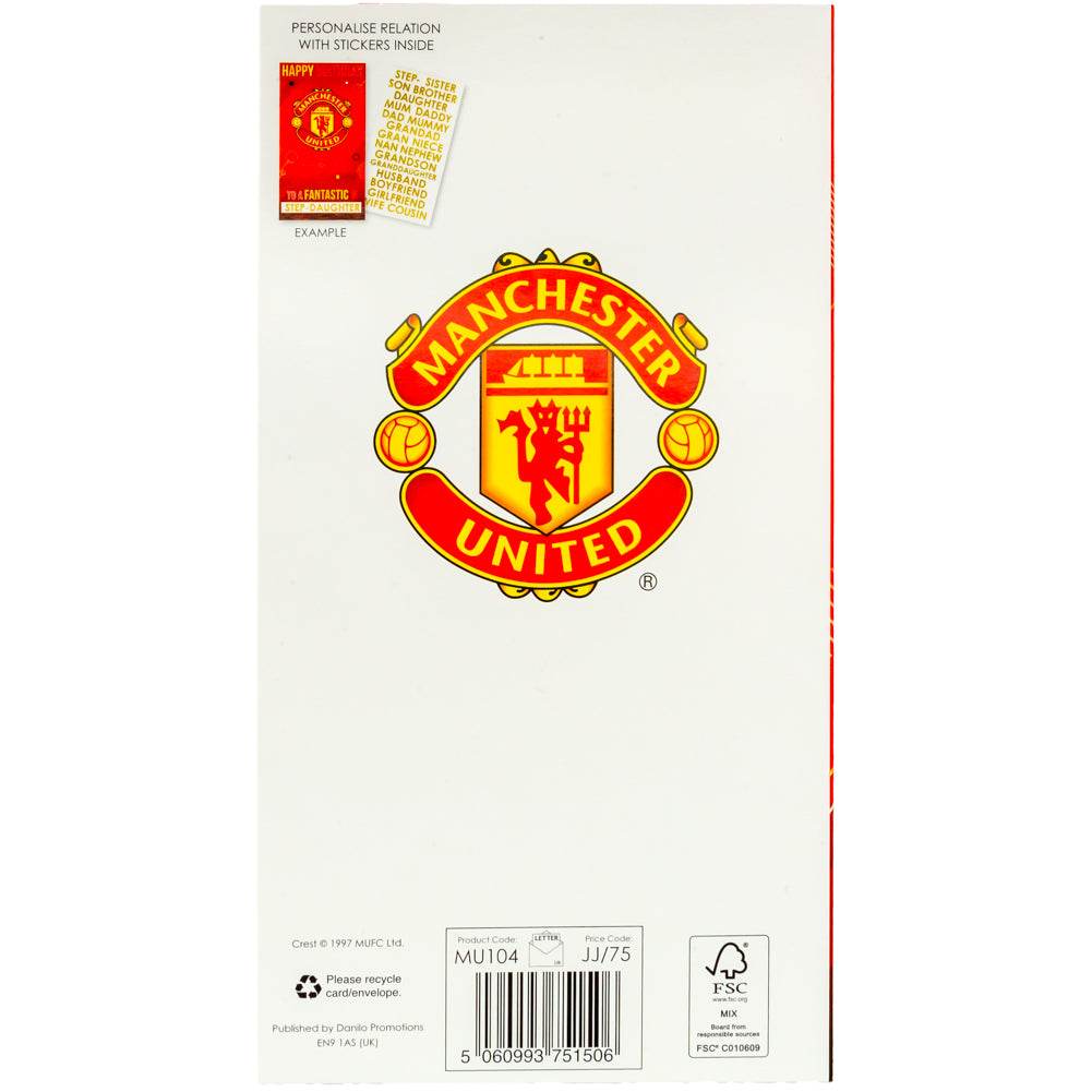 Manchester United FC Personalised Birthday Card - Gift Arch