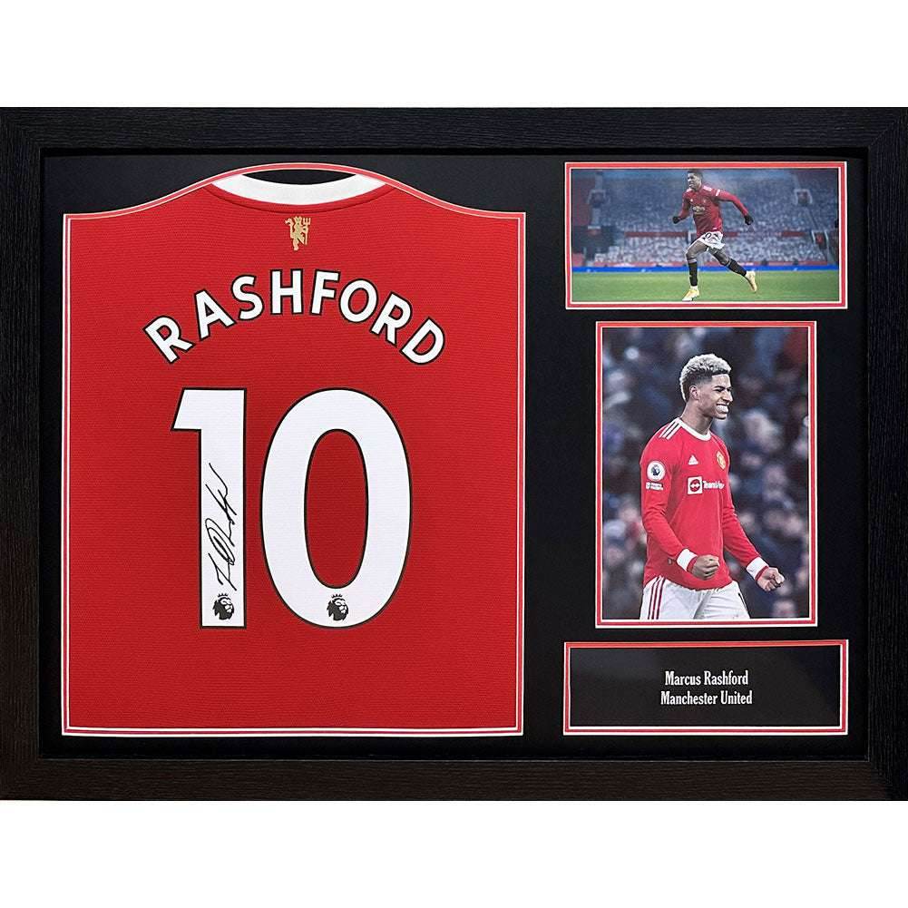 Manchester United FC Rashford Signed Shirt (Framed) - Gift Arch