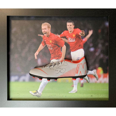 Manchester United FC Scholes Signed Boot (Framed) - Gift Arch
