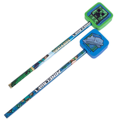Minecraft 2pk Pencil & Topper Set - Gift Arch