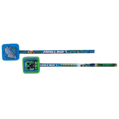 Minecraft 2pk Pencil & Topper Set - Gift Arch