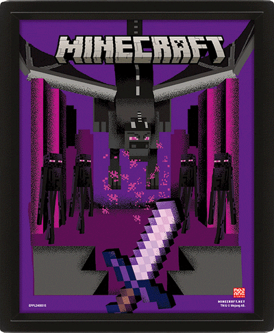 Minecraft Dragon Duel Framed 3D Picture - Gift Arch