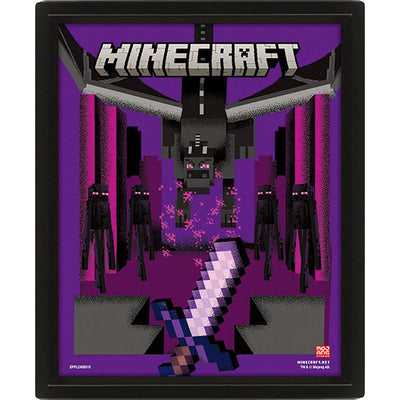 Minecraft Dragon Duel Framed 3D Picture - Gift Arch