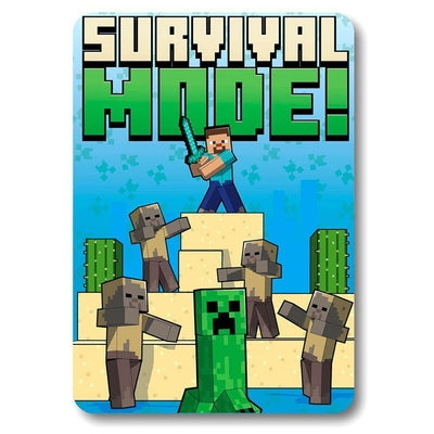 Minecraft Survival Mode Fleece Blanket - Gift Arch