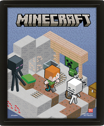 Minecraft Terrain Framed 3D Picture - Gift Arch