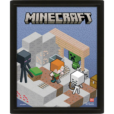 Minecraft Terrain Framed 3D Picture - Gift Arch