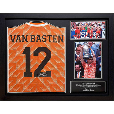 Netherlands Van Basten Retro Signed Shirt (Framed) - Gift Arch