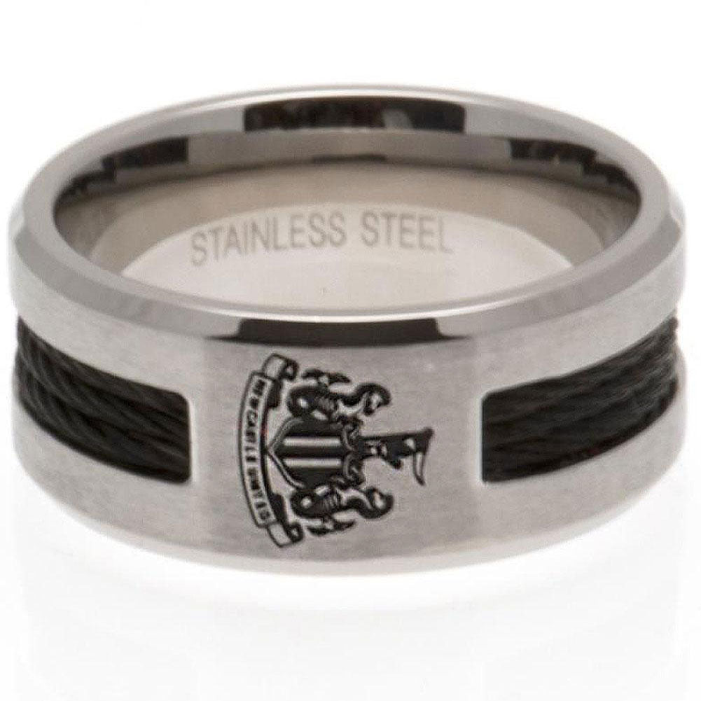Newcastle United FC Black Inlay Ring Large - Gift Arch