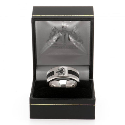 Newcastle United FC Black Inlay Ring Small - Gift Arch