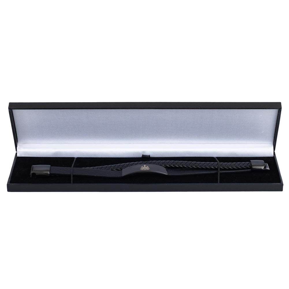 Newcastle United FC Black IP Leather Bracelet - Gift Arch