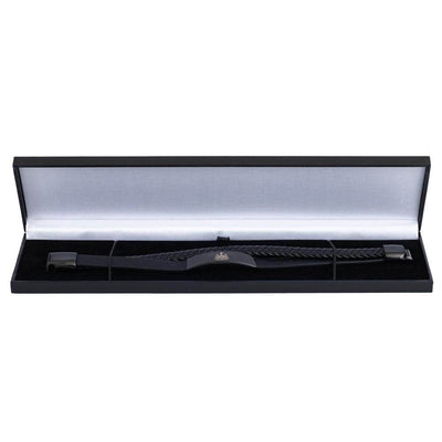 Newcastle United FC Black IP Leather Bracelet - Gift Arch