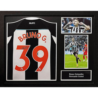 Newcastle United FC Bruno Guimaraes Signed Shirt (Framed) - Gift Arch