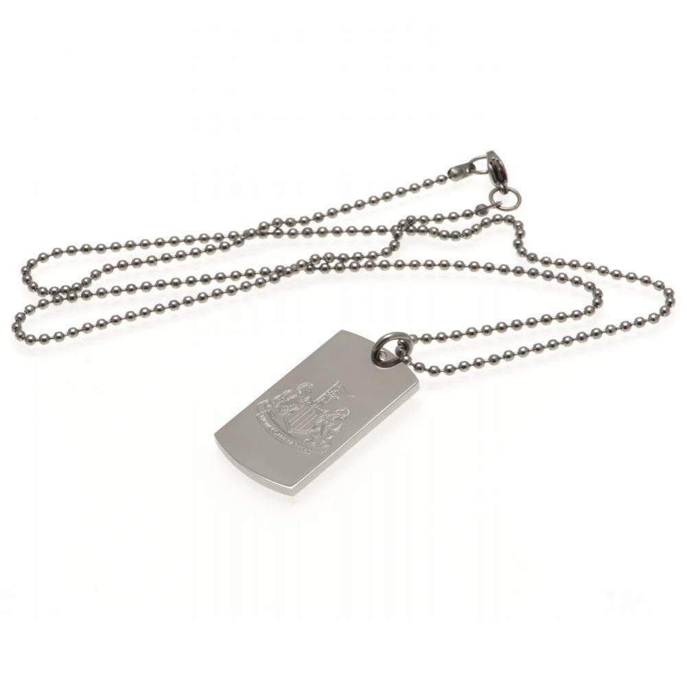 Newcastle United FC Engraved Dog Tag & Chain - Gift Arch