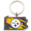 Pittsburgh Steelers State Shape Keyring - Gift Arch