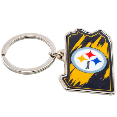 Pittsburgh Steelers State Shape Keyring - Gift Arch