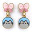 Pusheen Gold Plated Bow Drop Earrings - Gift Arch