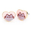 Pusheen Gold Plated Heart Stud Earrings - Gift Arch