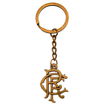 Rangers FC Antique Gold Scroll Crest Keyring - Gift Arch
