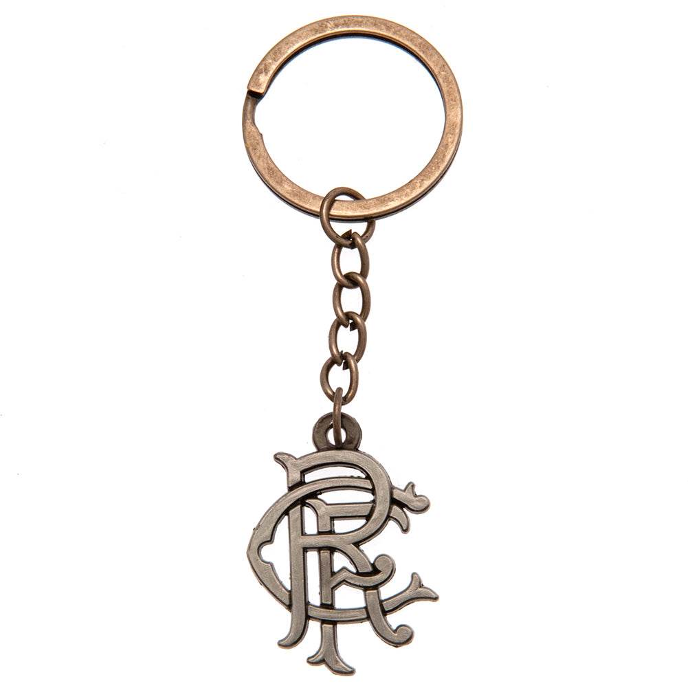 Rangers FC Antique Silver Scroll Crest Keyring - Gift Arch