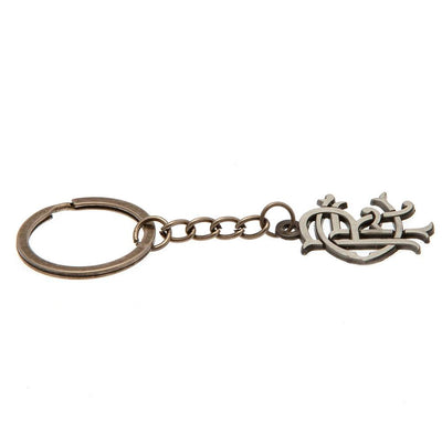 Rangers FC Antique Silver Scroll Crest Keyring - Gift Arch