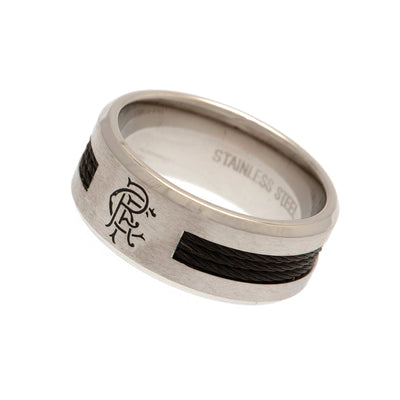 Rangers FC Black Inlay Ring Small - Gift Arch