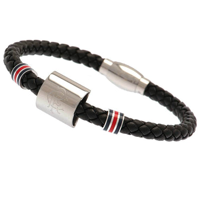 Rangers FC Colour Ring Leather Bracelet - Gift Arch