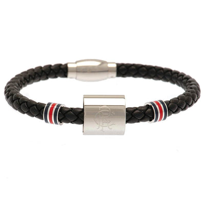 Rangers FC Colour Ring Leather Bracelet - Gift Arch