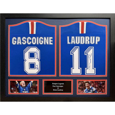 Rangers FC Laudrup & Gascoigne Signed Shirts (Dual Framed) - Gift Arch