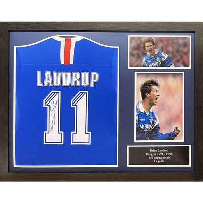 Rangers FC Laudrup Signed Shirt (Framed) - Gift Arch