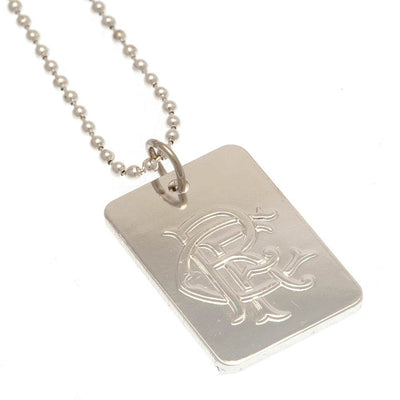 Rangers FC Silver Plated Dog Tag & Chain - Gift Arch
