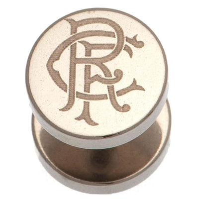 Rangers FC Stainless Steel Scroll Crest Stud Earring - Gift Arch
