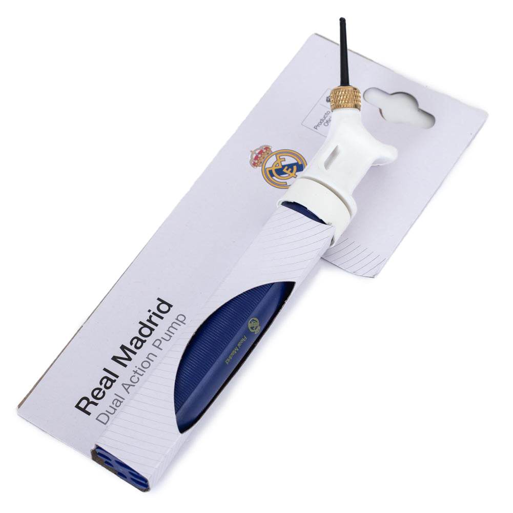 Real Madrid CF Blue Dual Action Football Pump - Gift Arch