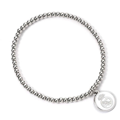Real Madrid CF Silver Finish Bead Bracelet - Gift Arch