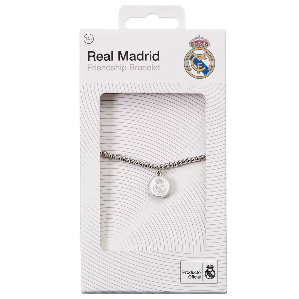 Real Madrid CF Silver Finish Bead Bracelet - Gift Arch