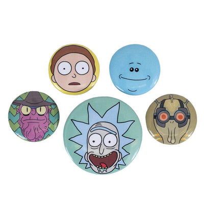 Rick And Morty Heads Button Badge Set - Gift Arch