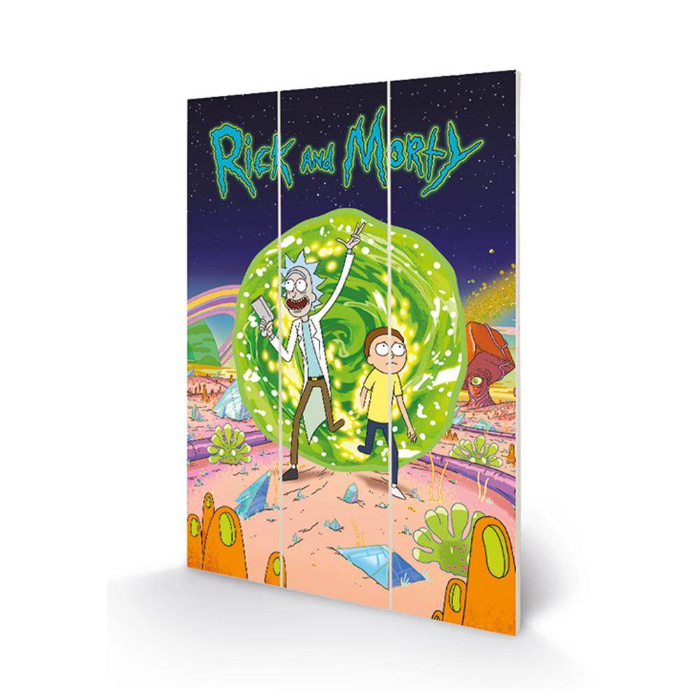 Rick And Morty Portal Wood Print - Gift Arch